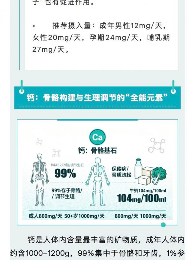 一文全解锌铁钙|人体必需矿物质实用科普