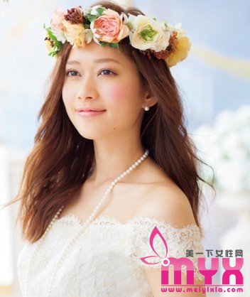 浪漫花仙子新娘发型 甜美清新