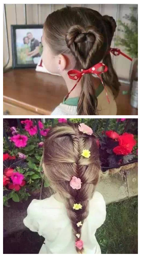帮女儿扎头发，一个月都不同款，妈妈太能干了