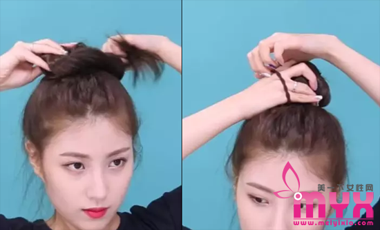 好看的花瓣头扎发教程 特别适合头发少的女生